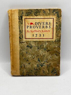 Divers Proverbs by Nathan Bailey 1917 Antique HC Book